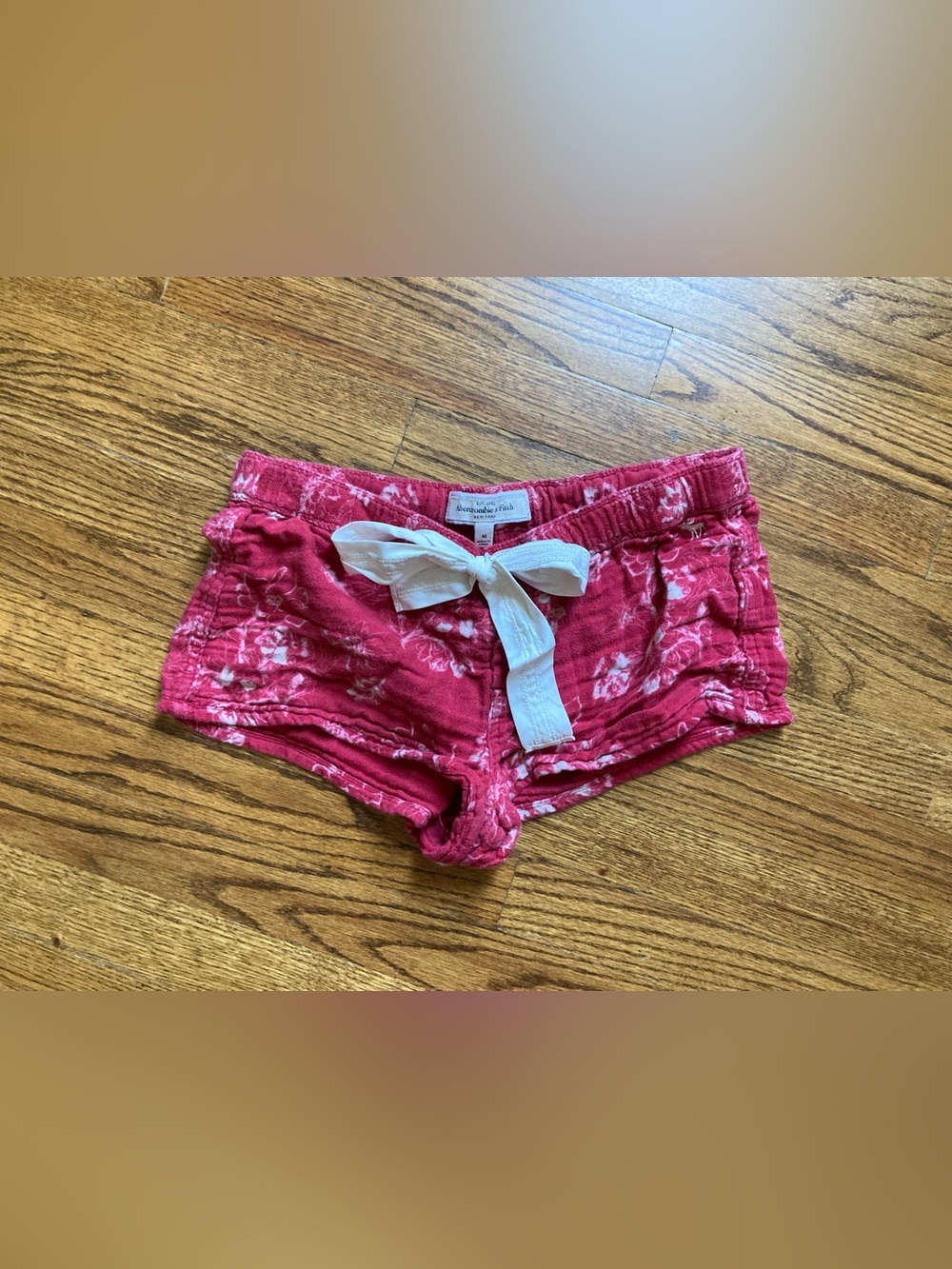 Y2K 2000s rare Abercrombie & Fitch sleep red floral shorts
